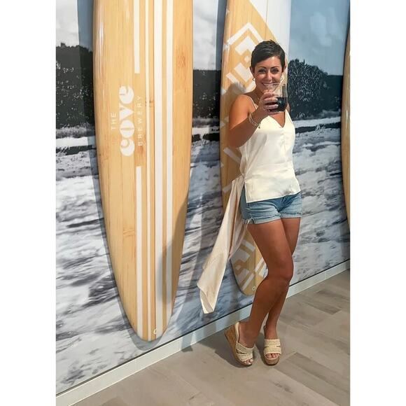 Obando Collective Cream High Low Tank Top Cream Satin size 4 - Picture 2 of 8